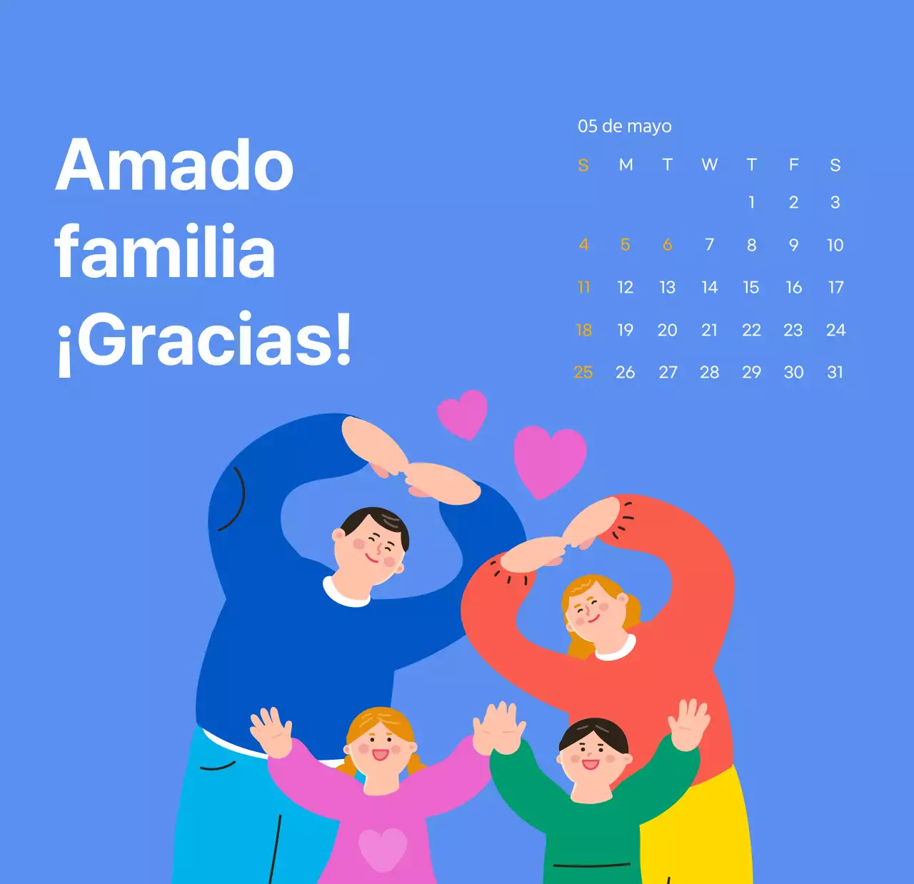 Calendario motivacional con ilustraciones llenas de energía y citas positivas sobre fondo azul claro