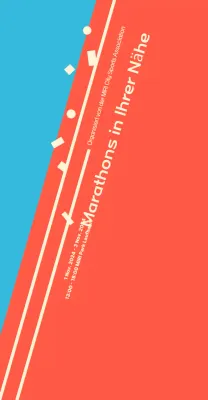 Leuchtend orangefarbene Marathonveranstaltung