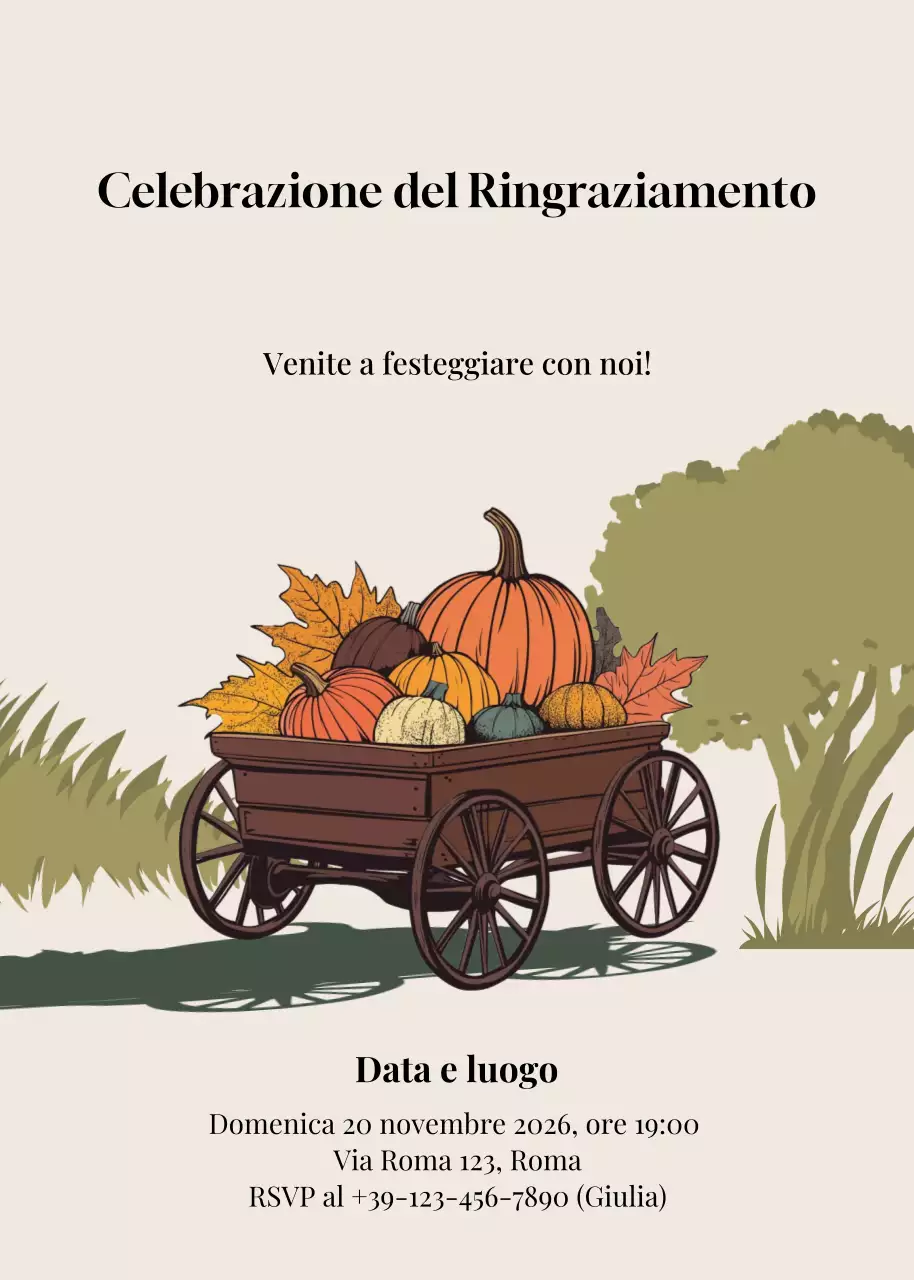 Invito rustico beige per festeggiamenti