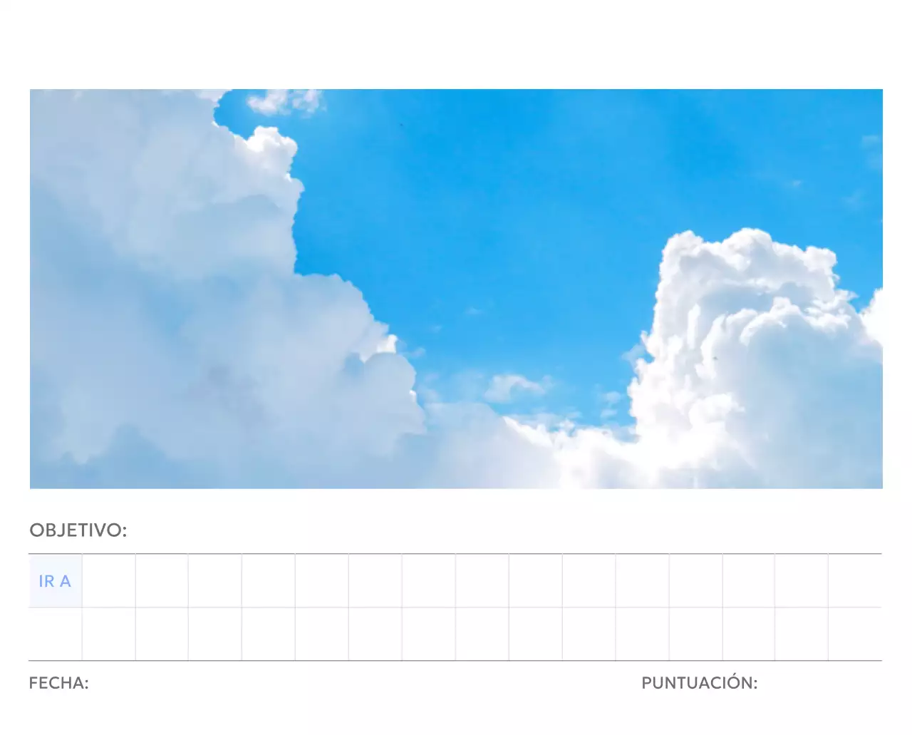 Calendario fotográfico de seguimiento de objetivos con un toque de azul