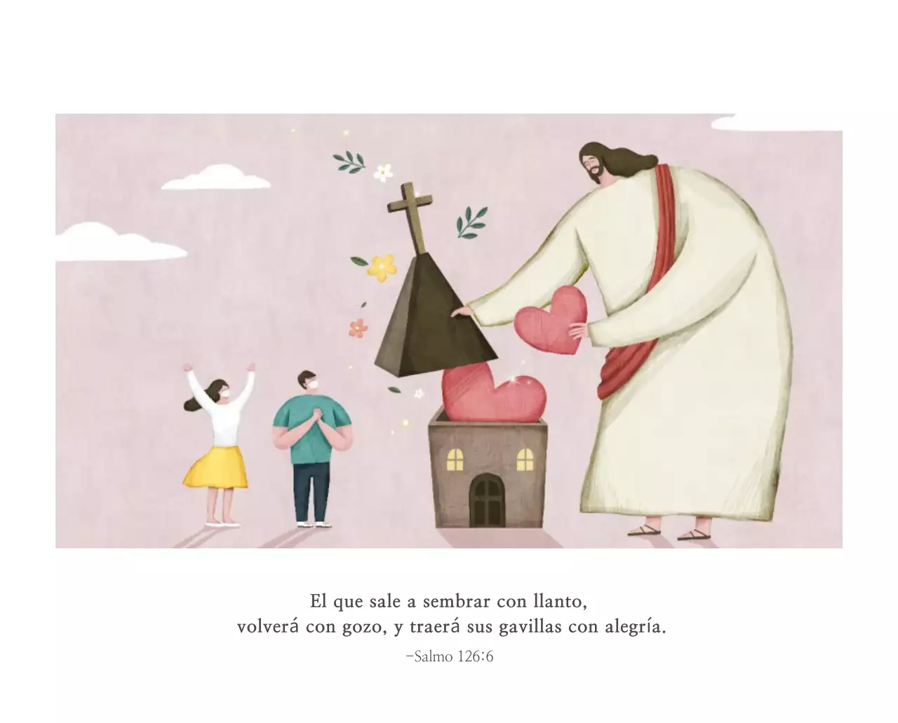 Pastel limpio ilustración iglesia