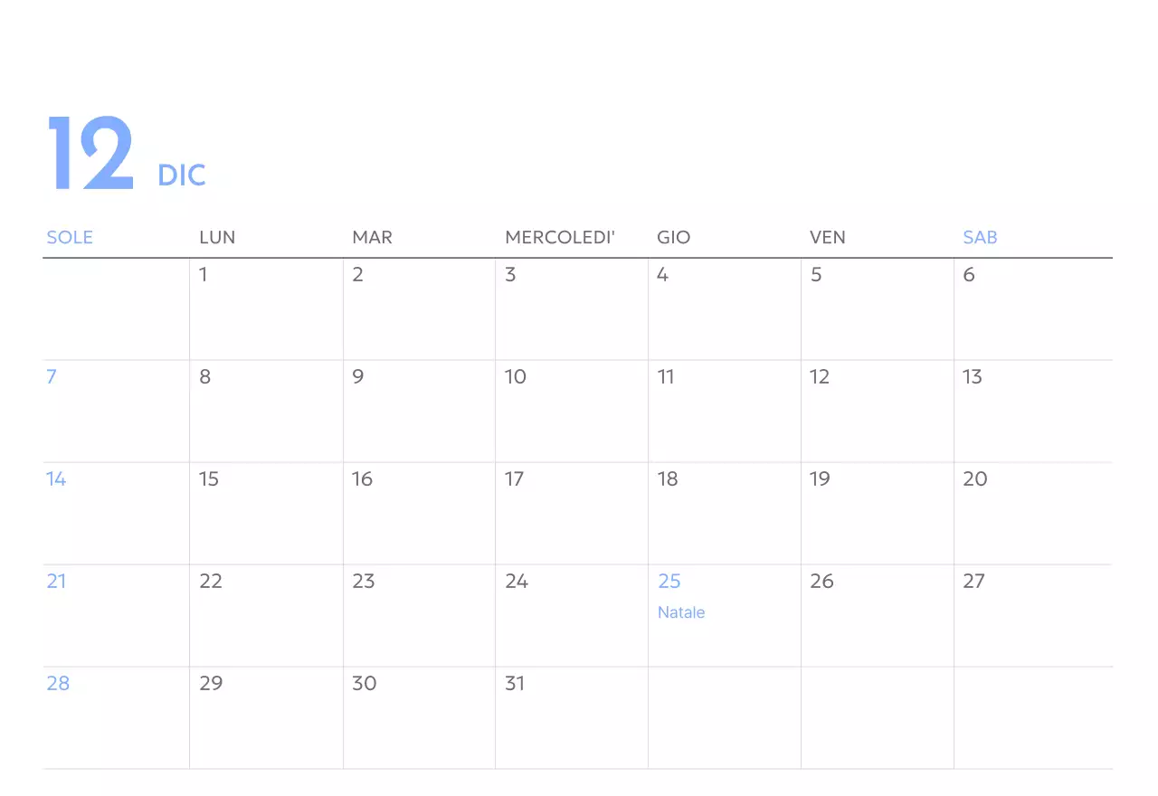 Calendario con foto tracciatore di obiettivi con un tocco di blu