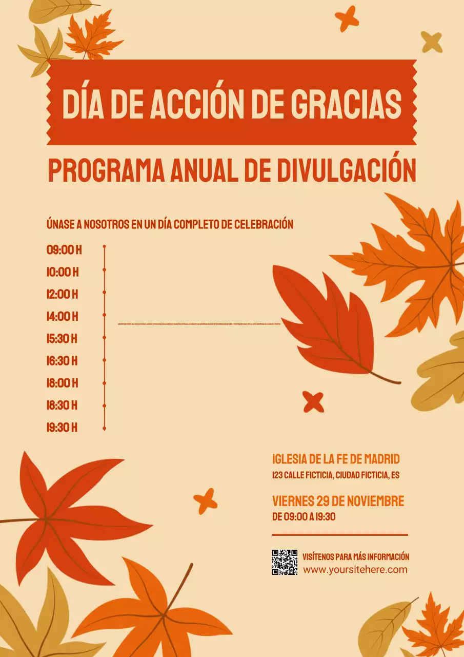 Cálido póster de Acción de Gracias