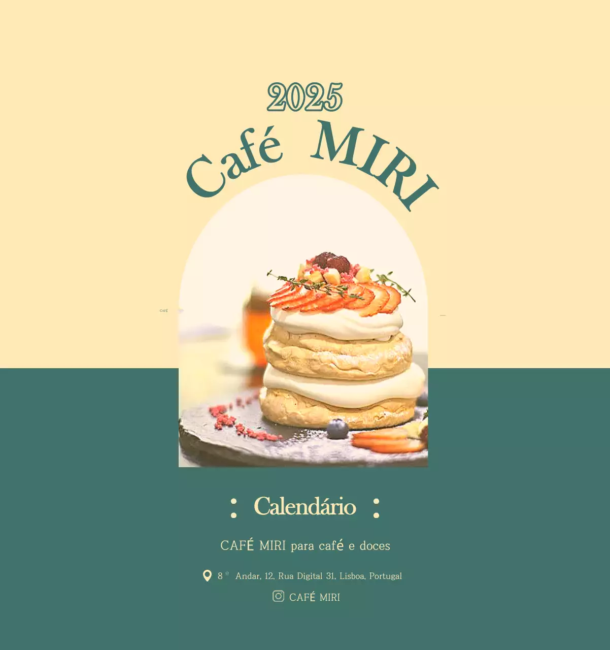Um calendário moderno de cafés com recomendações da bebida do mês