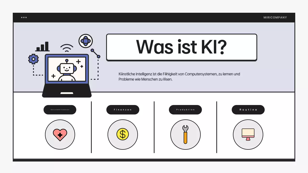 Einfaches AI-Alphabetisierungstraining in Blau und Schwarz