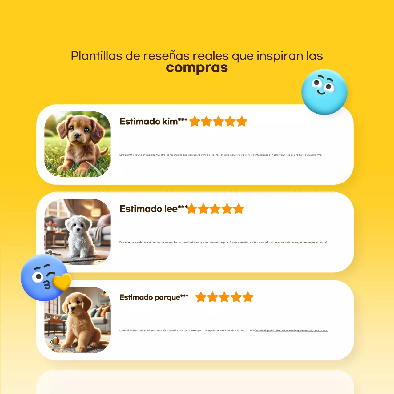 Promover la plantilla de revisión simple amarilla