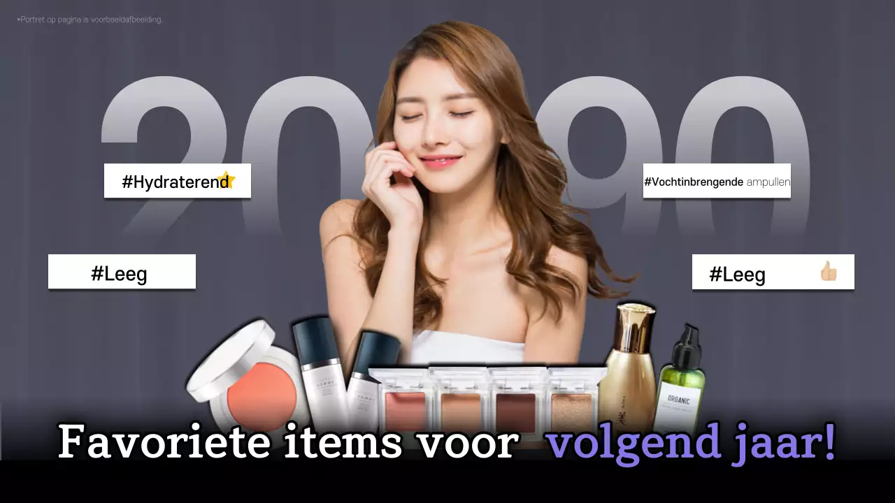 Promoot moderne eindejaarscosmetica in paars en wit