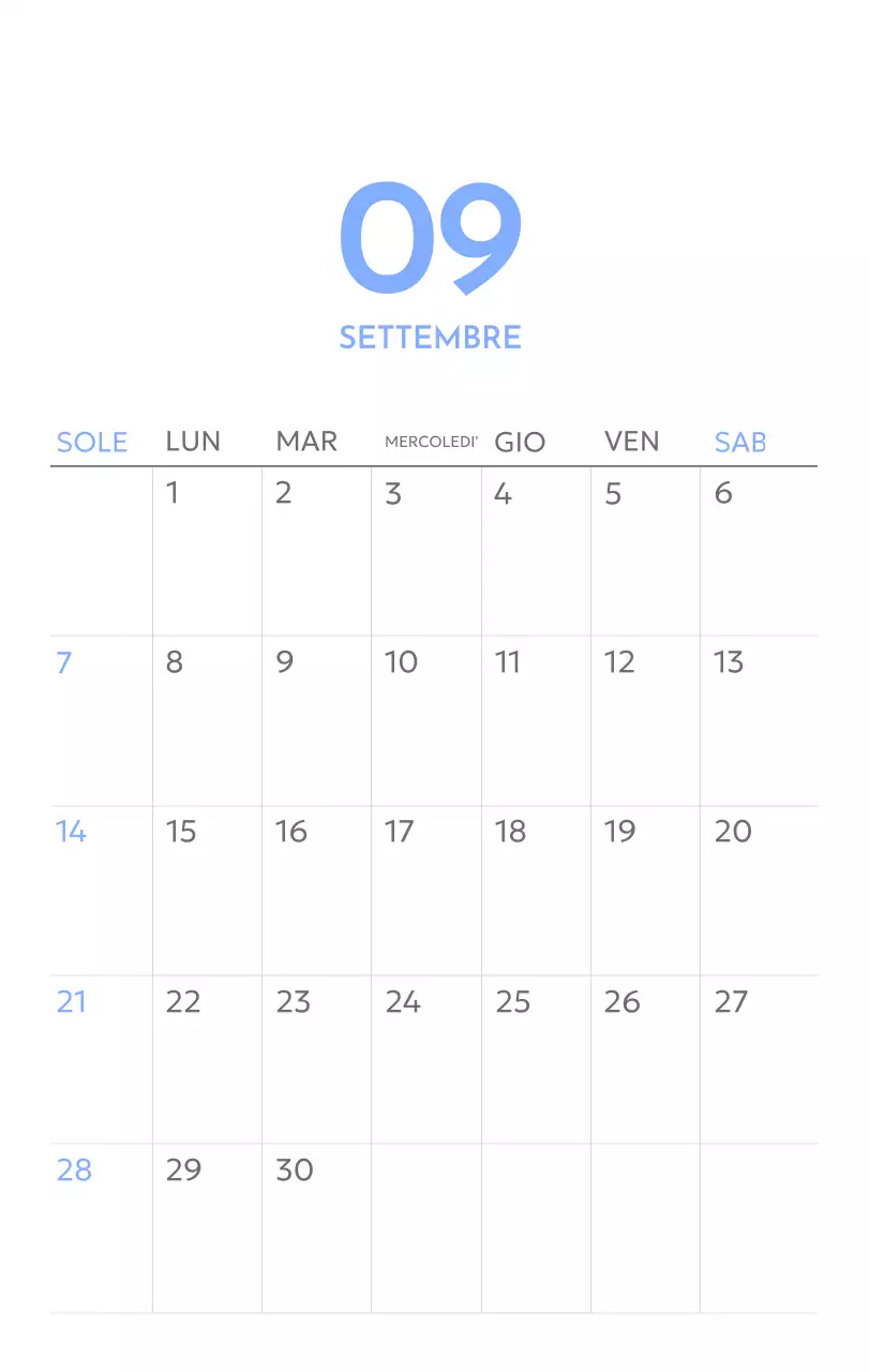 Calendario con foto tracciatore di obiettivi con un tocco di blu