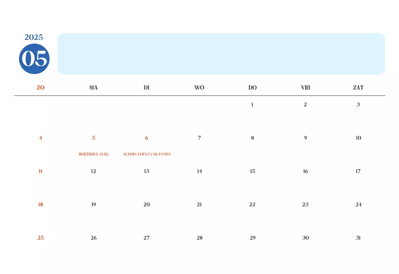 Blauwe moderne ziekenhuiskalender