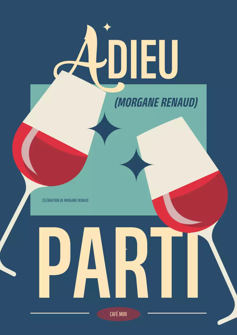 invitation d'adieu rétro rouge