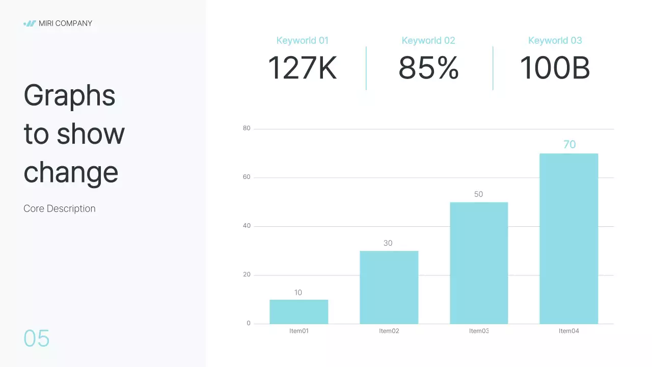 Modern company business report in gray and light blue