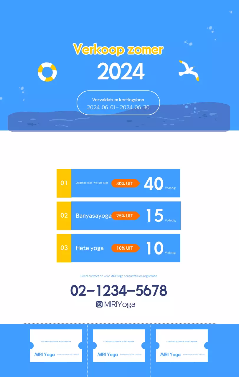 Oranje Minimalistische Yoga Promotiekalender