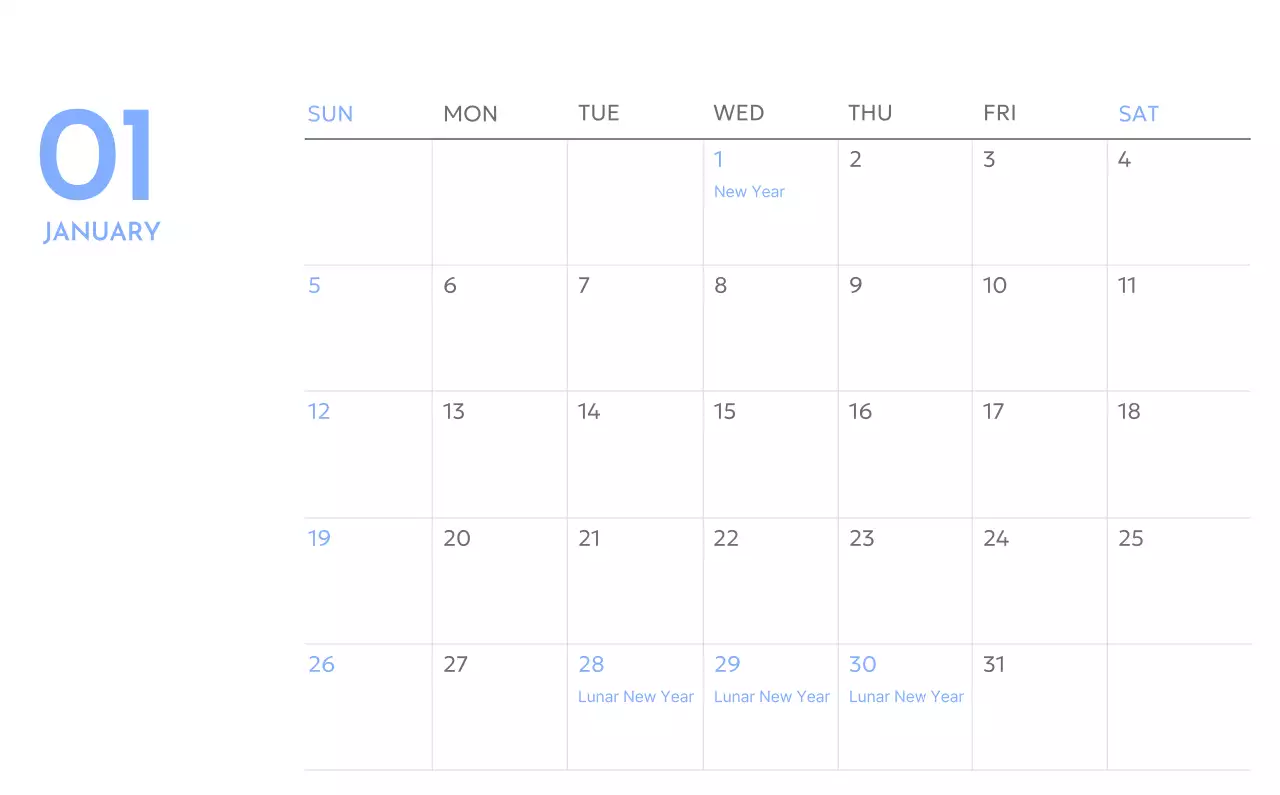 Kalender pelacak sasaran foto dengan percikan warna biru