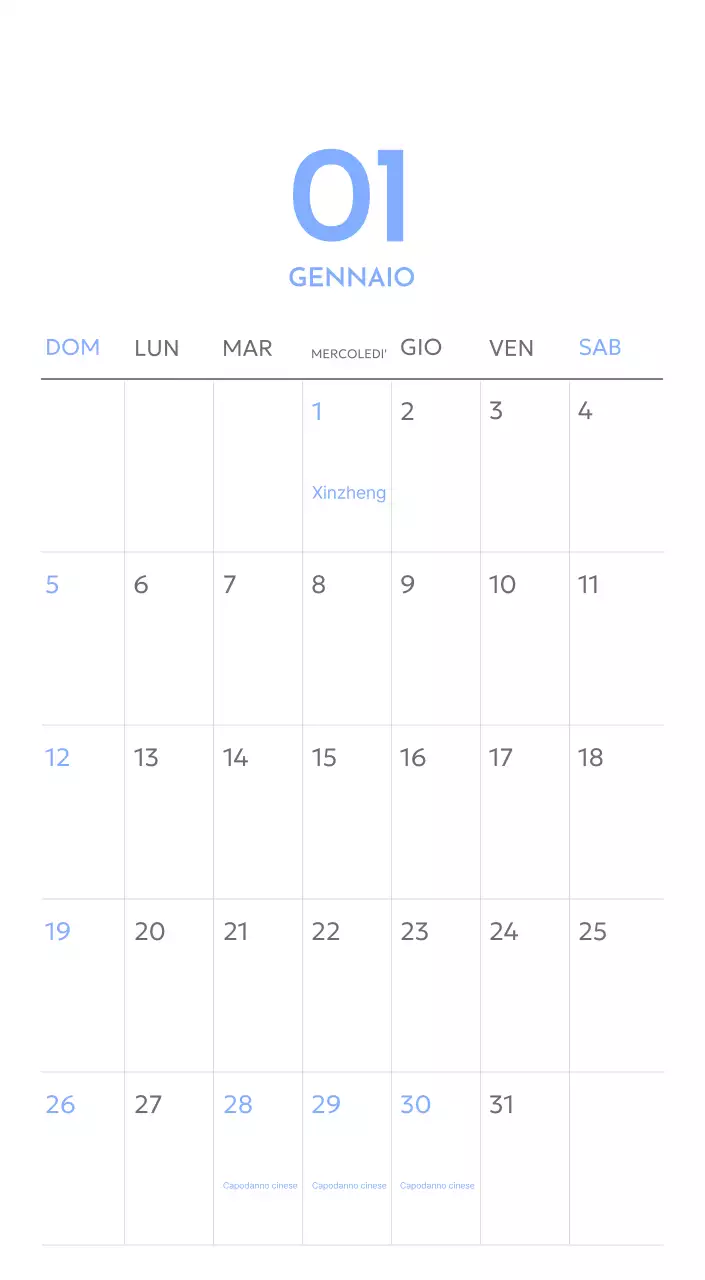 Calendario con foto tracciatore di obiettivi con un tocco di blu