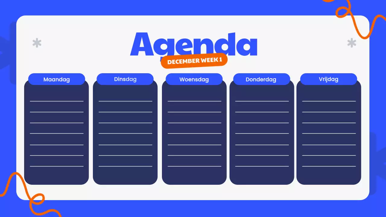 Presentatie Blauwe Moderne Klasagenda Planner