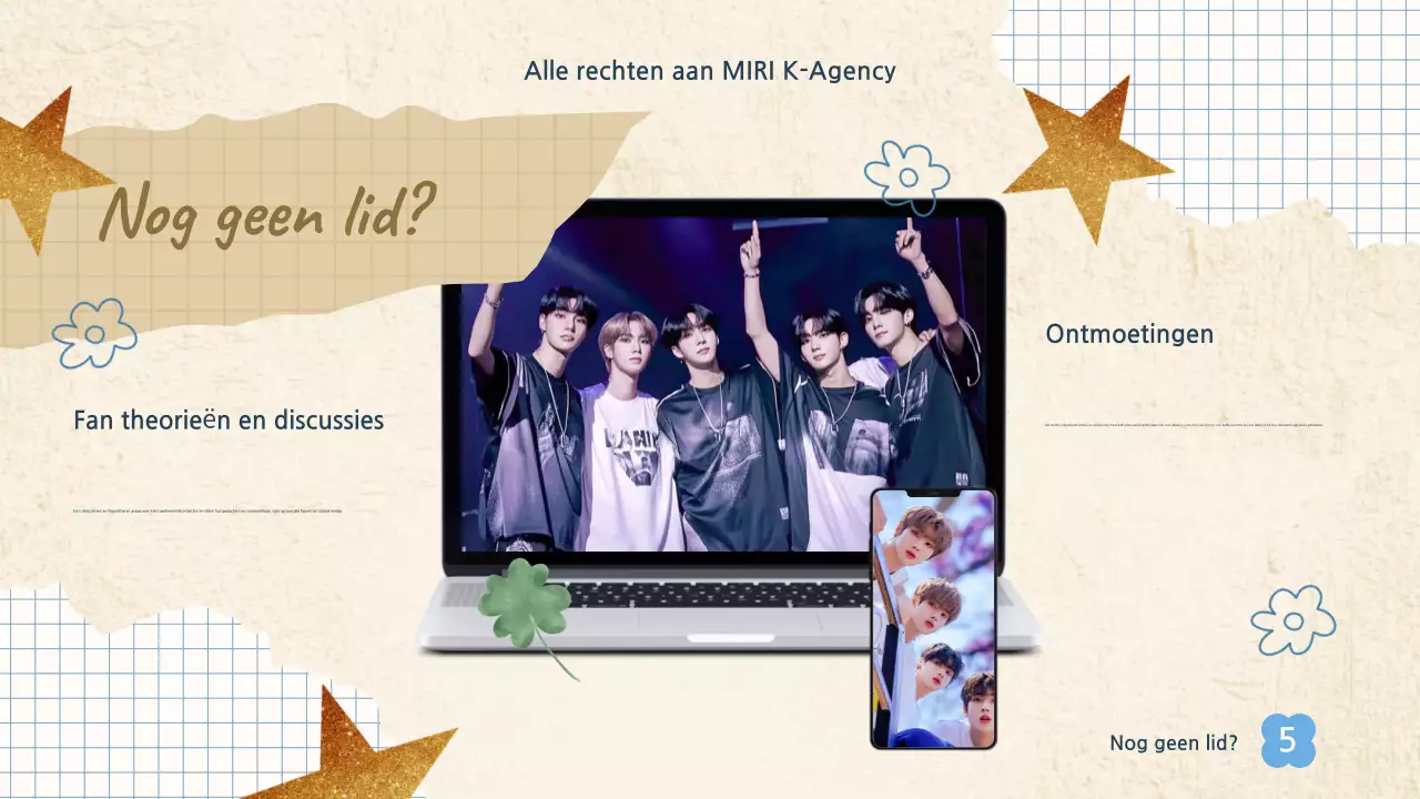 beige esthetische moderne scrapbook stijl k-drama presentatie