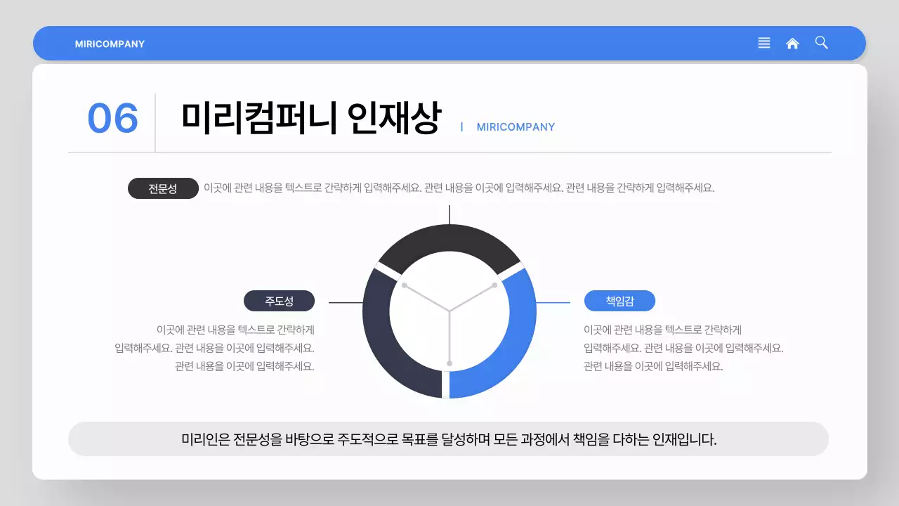파랑과 흰색의 심플한 신입사원 교육자료