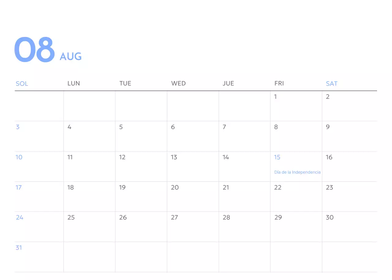 Calendario fotográfico de seguimiento de objetivos con un toque de azul