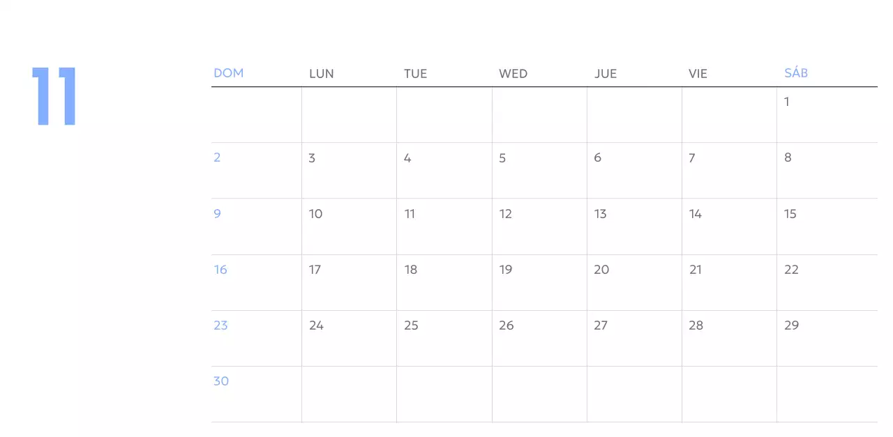 Calendario fotográfico de seguimiento de objetivos con un toque de azul