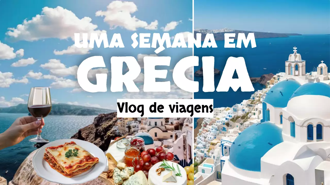 azul branco diário de viagem vlog estilo moderno