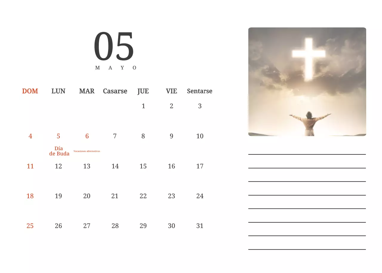 Un calendario conceptual fotográfico con iglesias pintadas en paisajes