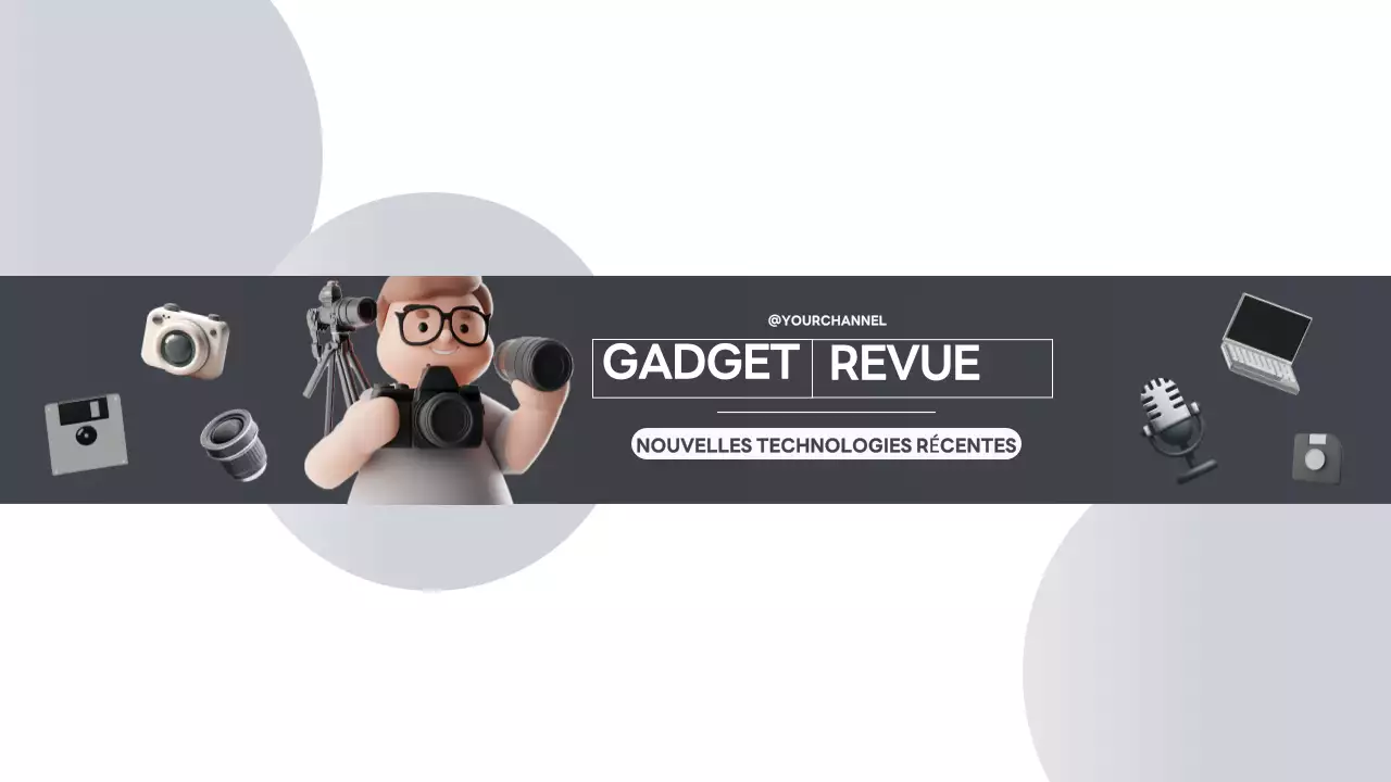 Publicité sur la technologie moderne grise