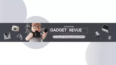 Publicité sur la technologie moderne grise