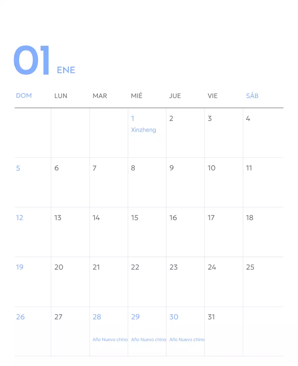 Calendario fotográfico de seguimiento de objetivos con un toque de azul