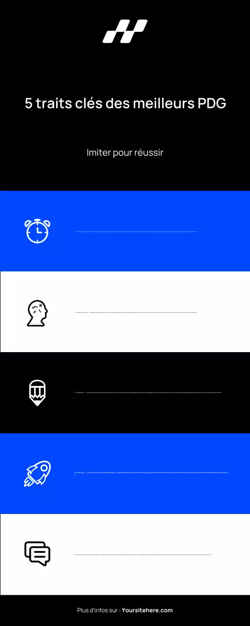 CLEAN MINIMAL TOP 5 CHARACTERISTICS CEO CORPORATE BUSINESS INFOGRAPHIC