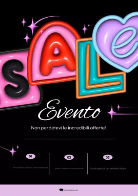 Evento di promozione della vendita moderna e colorata
