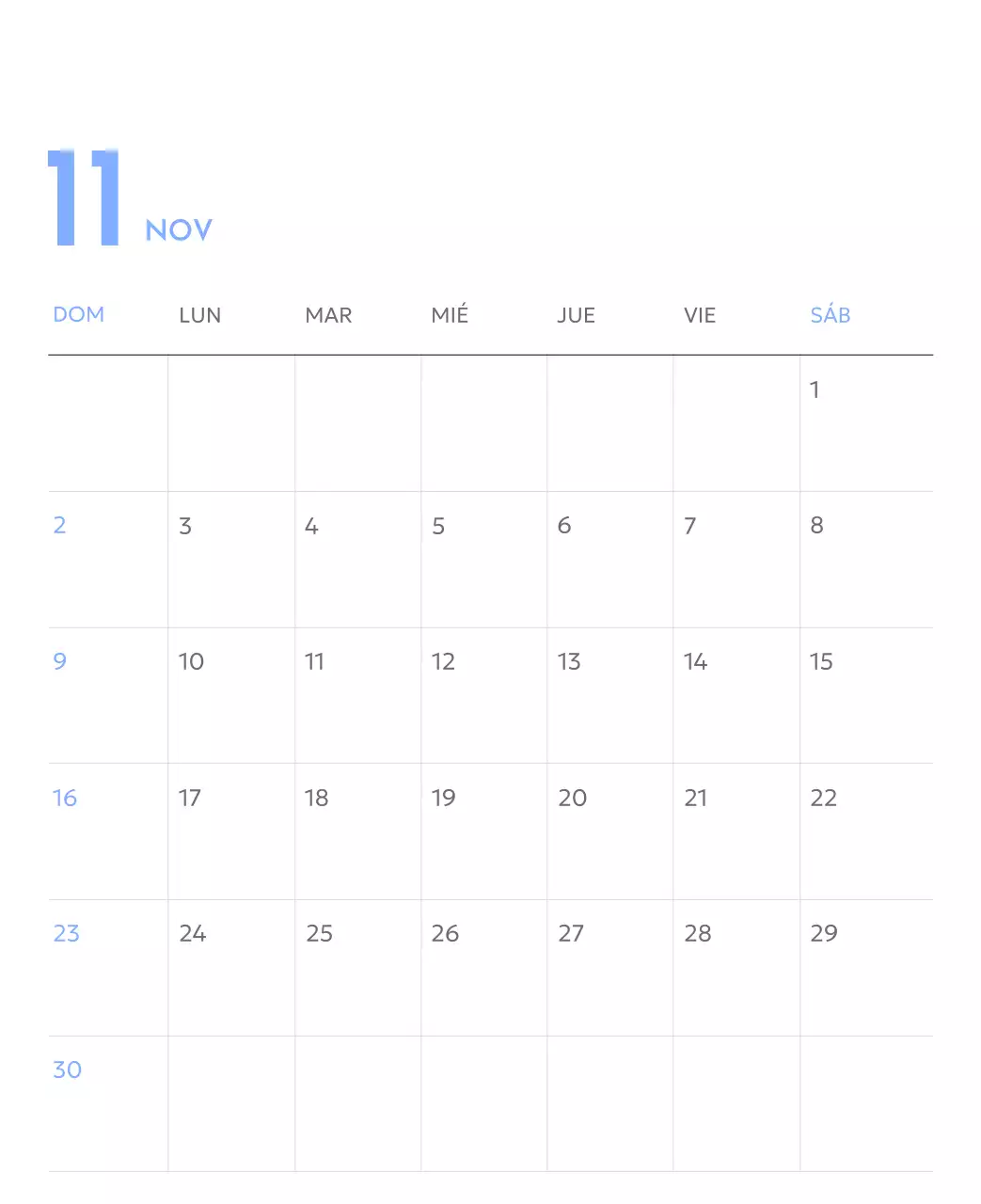 Calendario fotográfico de seguimiento de objetivos con un toque de azul