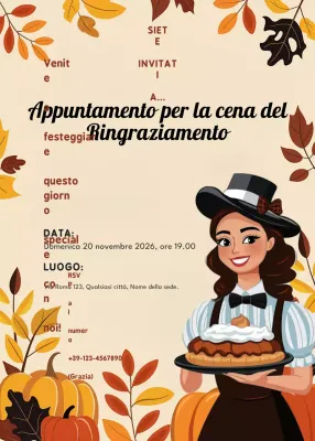 invito tradizionale arancione per il Ringraziamento