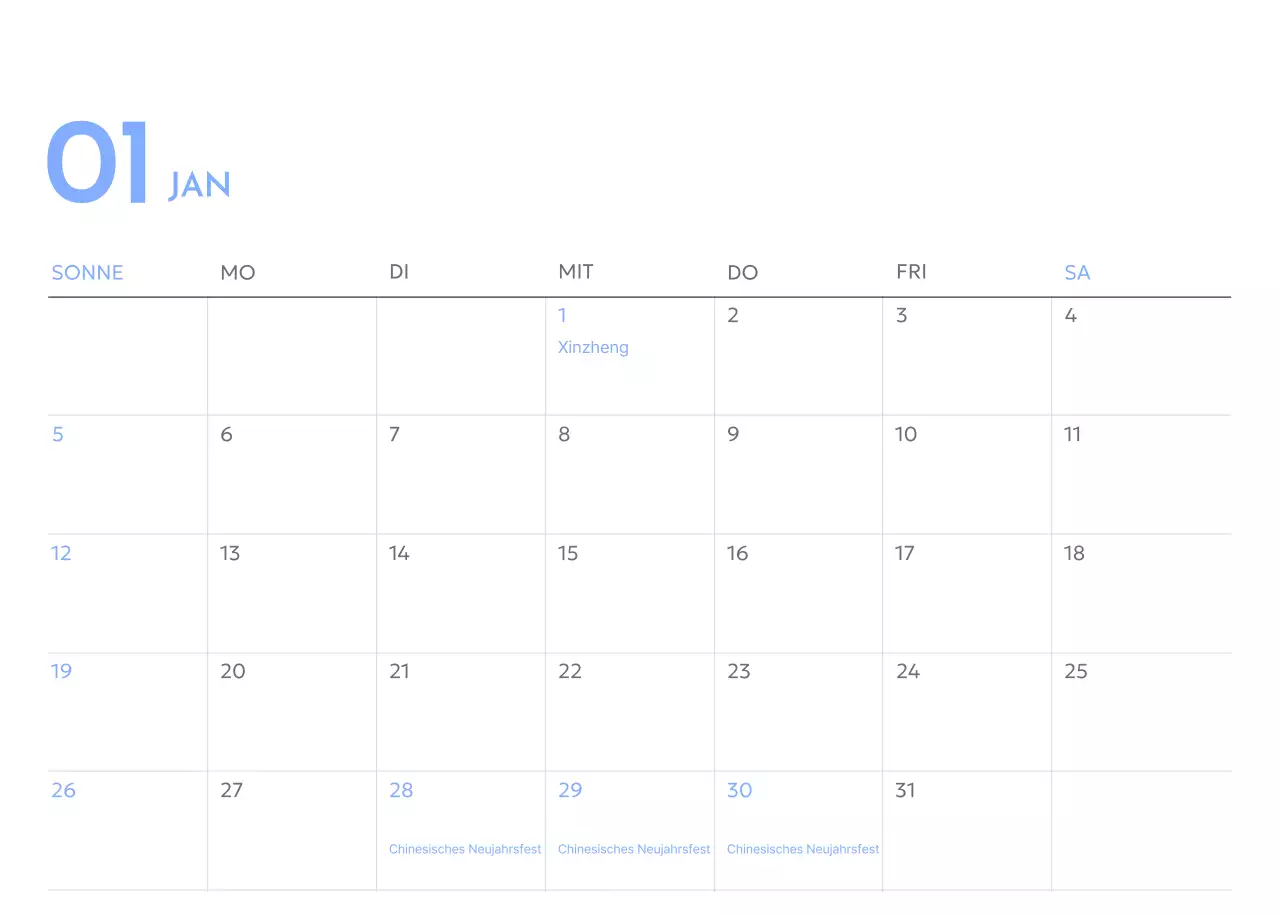 Foto-Zielverfolgungskalender mit einem Hauch von Blau