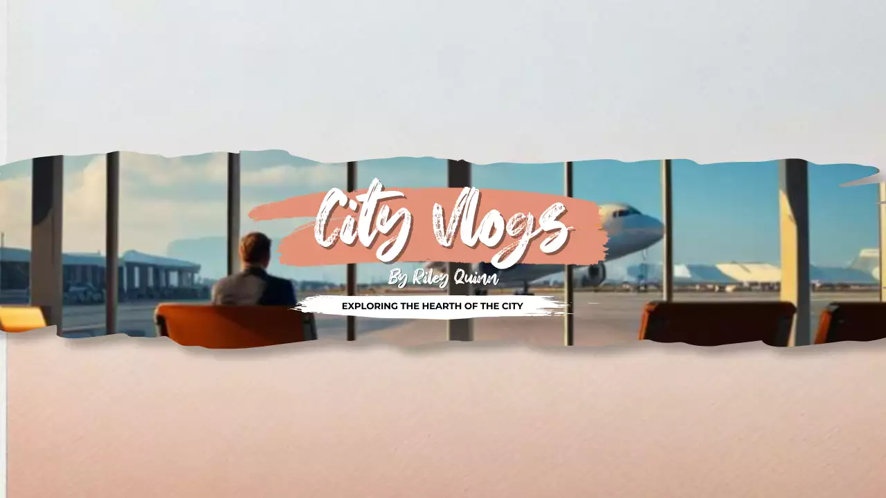 Coral Trendy City Vlog Promotion YouTube Thumbnail