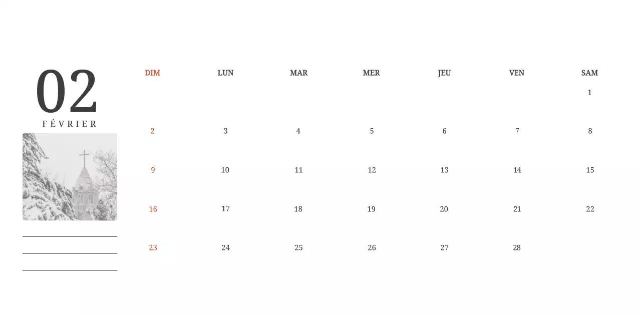 Calendrier photographique conceptuel mettant en scène des églises dans des paysages.