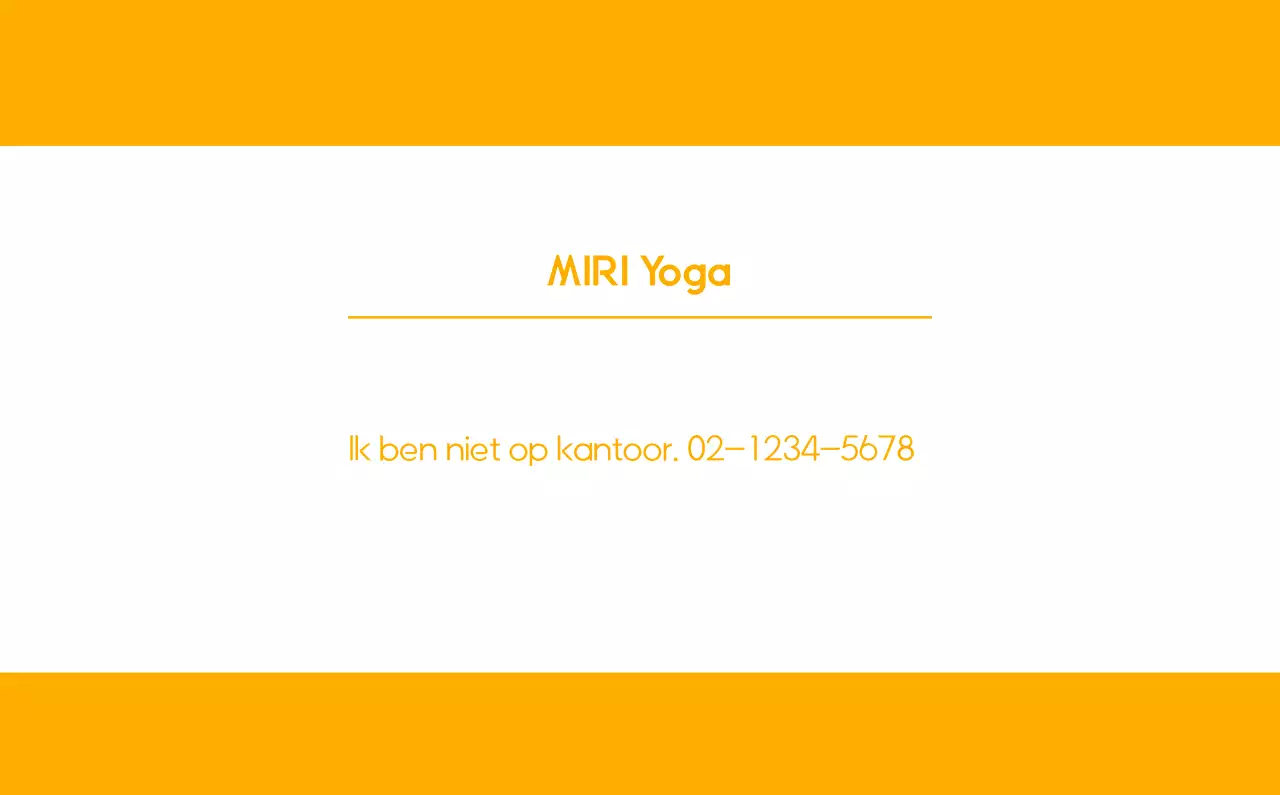 Oranje Minimalistische Yoga Promotiekalender