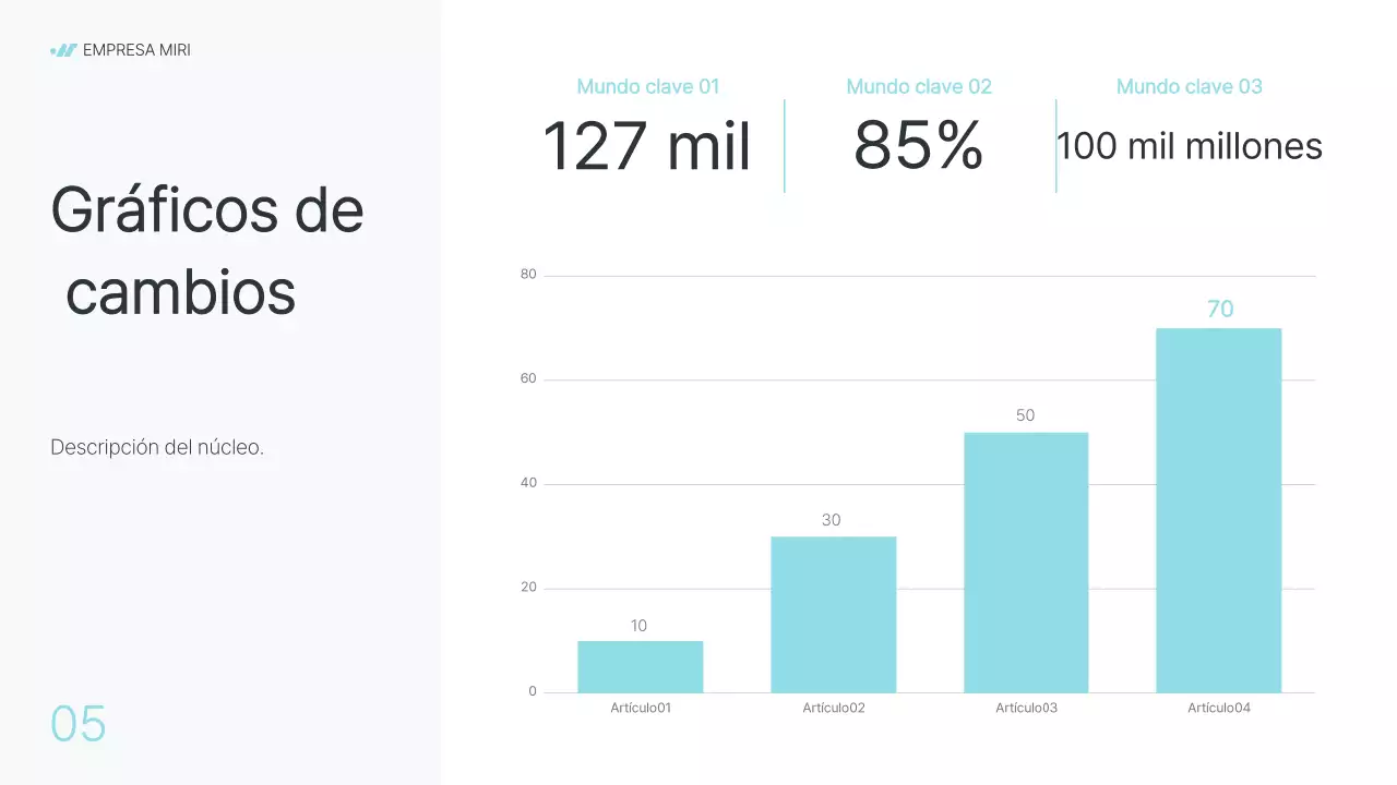 Informe de empresa moderno en gris y azul claro