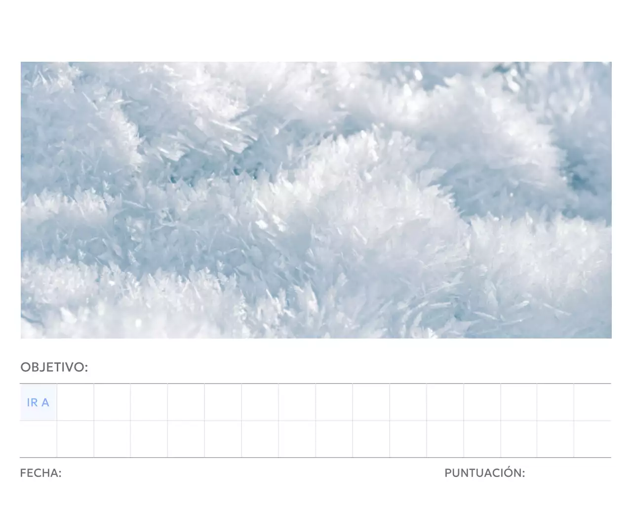 Calendario fotográfico de seguimiento de objetivos con un toque de azul