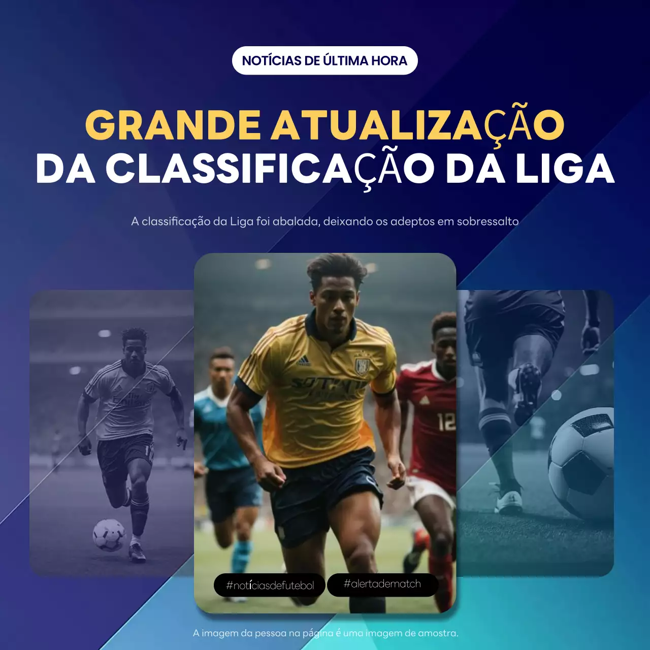 anúncio do desporto moderno azul