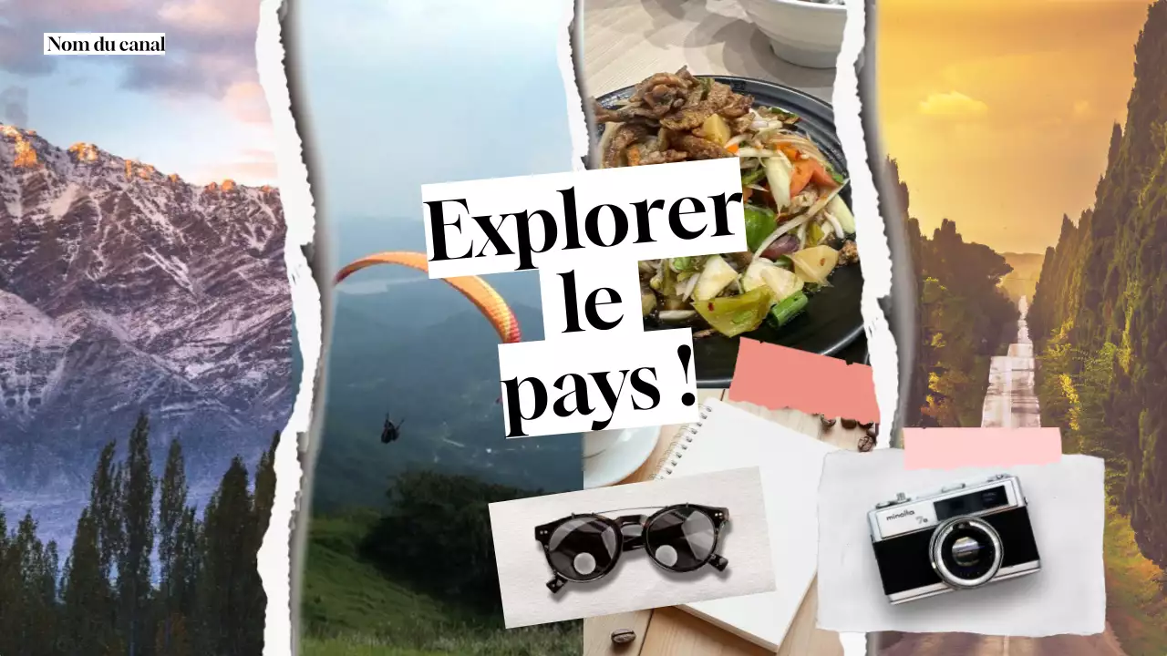 jaune bleu blanc voyage vlog style moderne