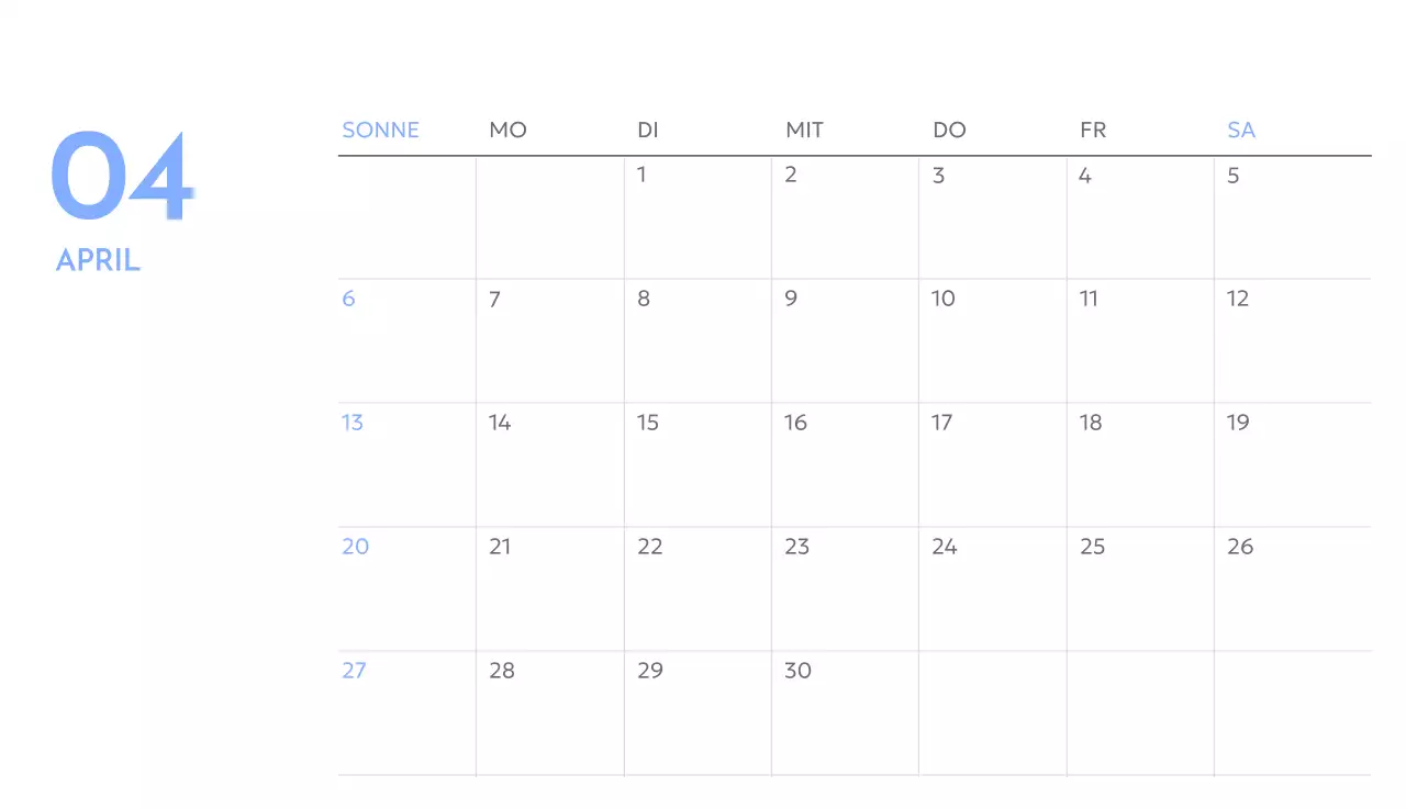 Foto-Zielverfolgungskalender mit einem Hauch von Blau