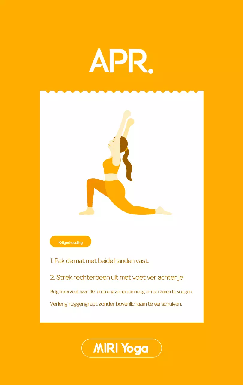 Oranje Minimalistische Yoga Promotiekalender