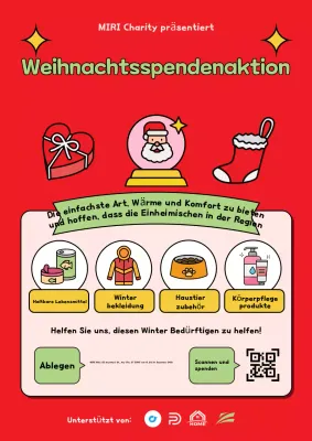 Cartoon Doodle Weihnachtsspendenaktion Poster