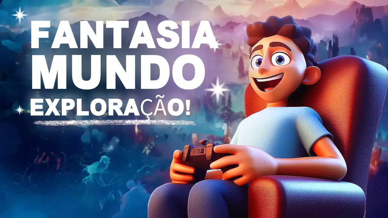 Anúncio de jogo de fantasia colorido