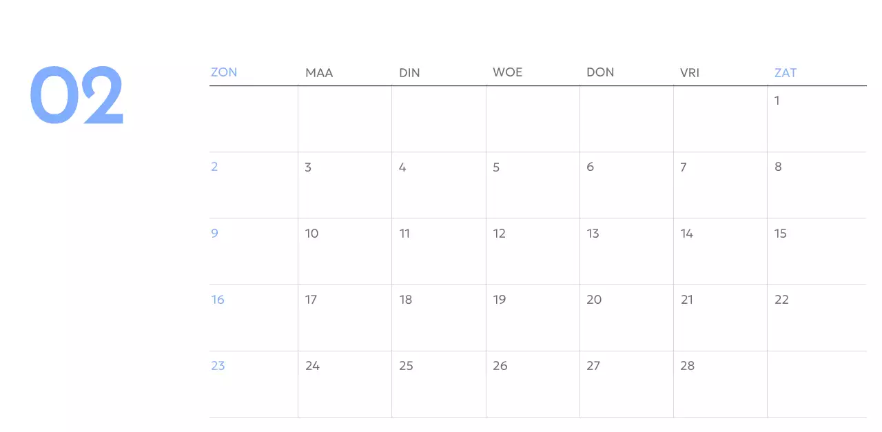 Photo goal tracker kalender met een vleugje blauw
