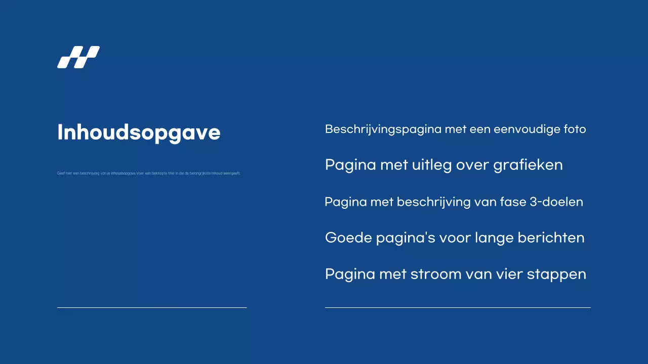 Eenvoudig presentatierapport in blauw en grijs, snel en gemakkelijk te bewerken