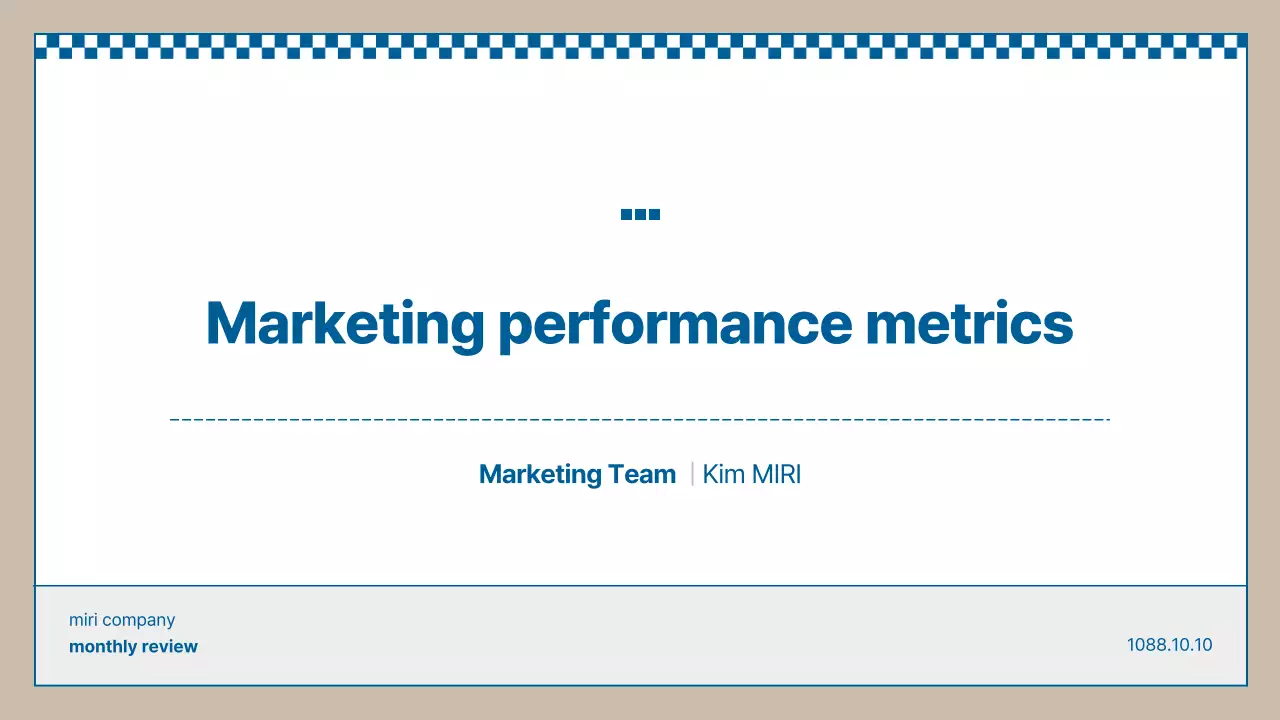 Apresentação de revisão de marketing simples azul