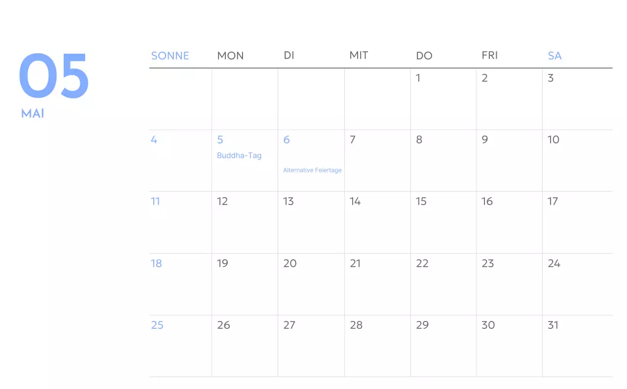 Foto-Zielverfolgungskalender mit einem Hauch von Blau