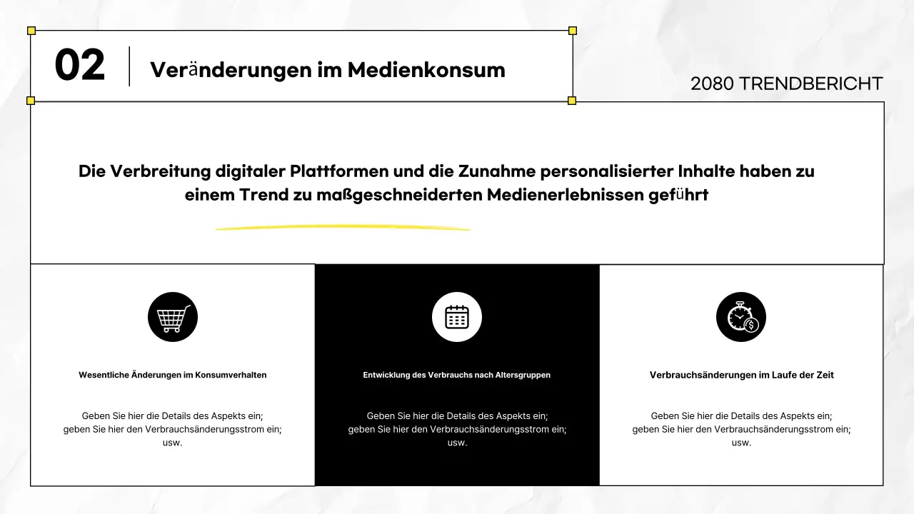 Bereitstellung schwarzer moderner Berichtsinformationen
