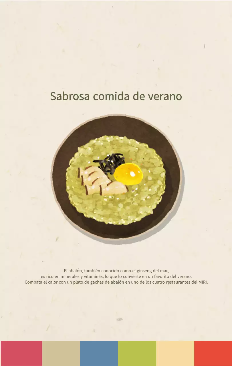 Calendario de comidas tradicionales en beige